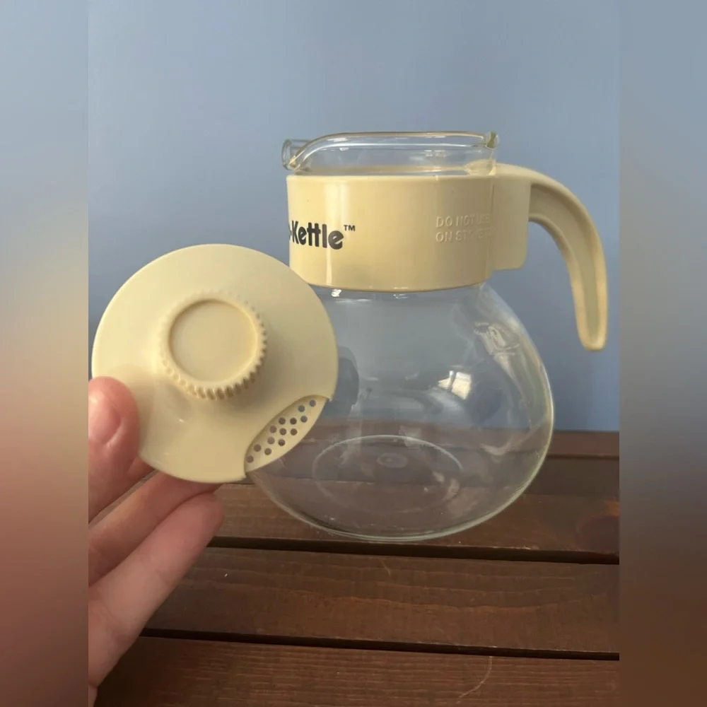 Vintage‎ Gemco The Micro-Kettle Microwave Tea Kettle Coffee Pot 4c Almond